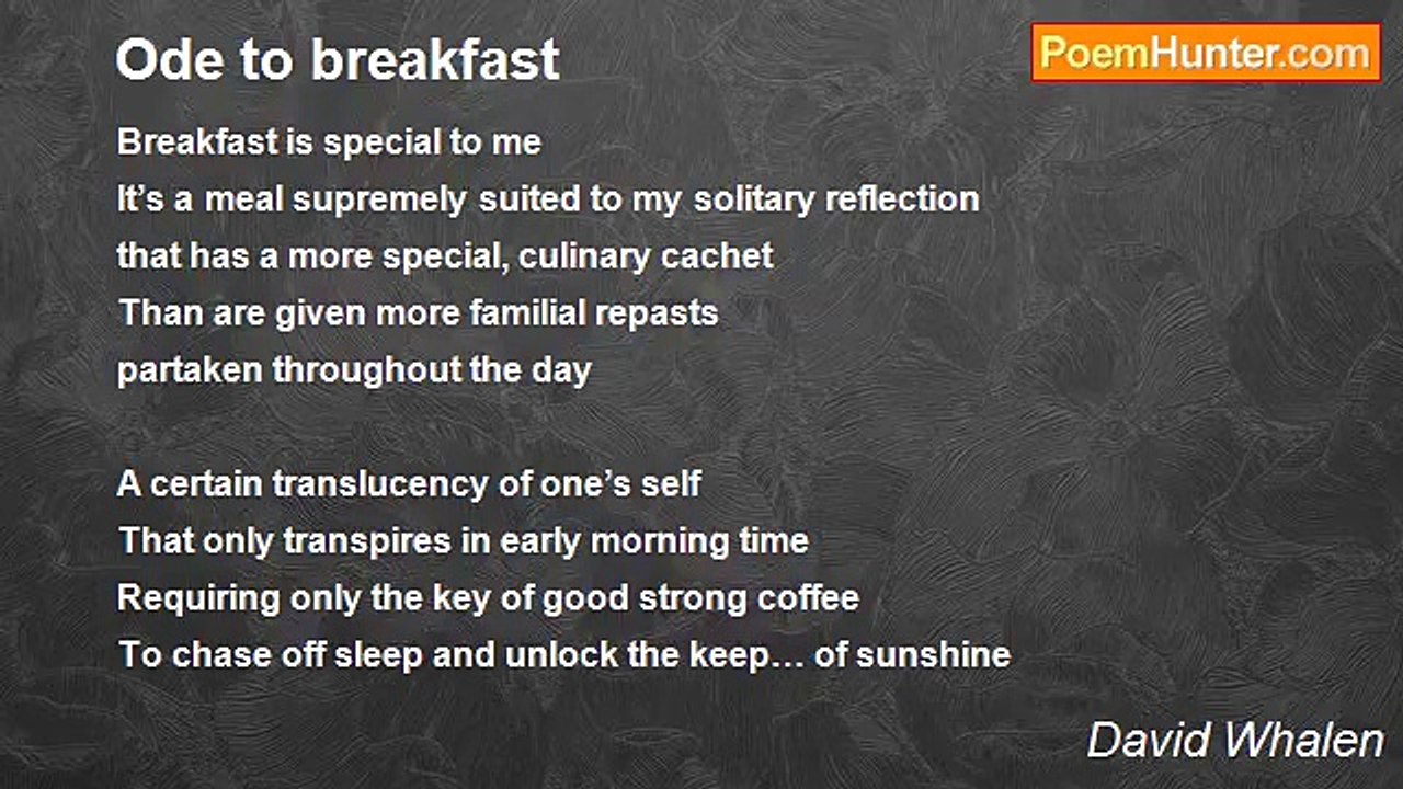 David Whalen - Ode to breakfast