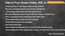 Joe Rosochacki - Ode to Four Green Fields, RIP, in Royal Oak, Michigan