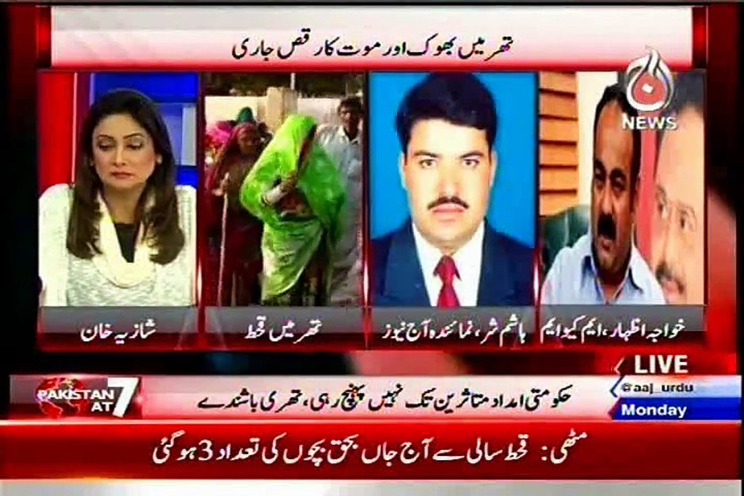 AAJ TV Pakistan At 7 Shazia Khan with MQM Khawaja Izhar Ul Hassan (10 NOV 2014)
