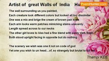 Thampi KEE - Artist of  great Walls of  India    Hussain saab