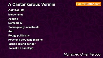 Mohamed Umar Farooq - A Cantankerous Vermin