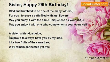 Suraj Samtani - Sister, Happy 29th Birthday!