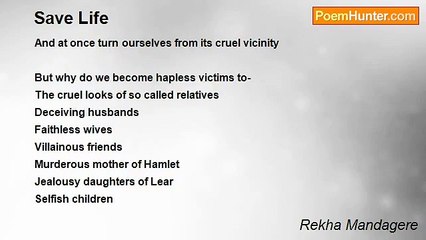 Rekha Mandagere - Save Life