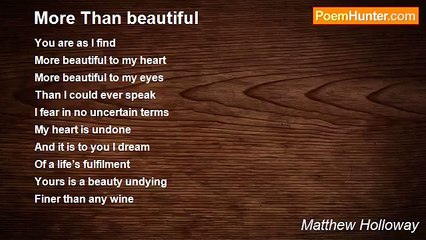 Matthew Holloway - More Than beautiful