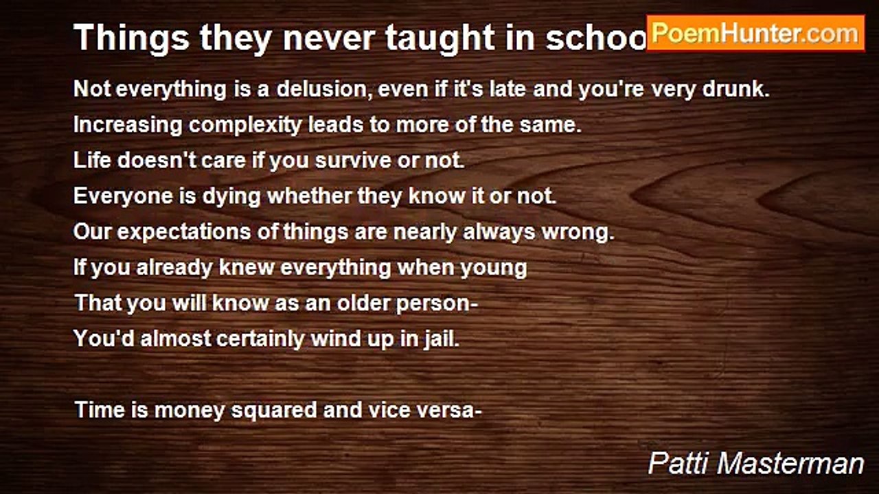 Patti Masterman - Things they never taught in school