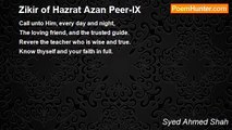 Syed Ahmed Shah - Zikir of Hazrat Azan Peer-IX