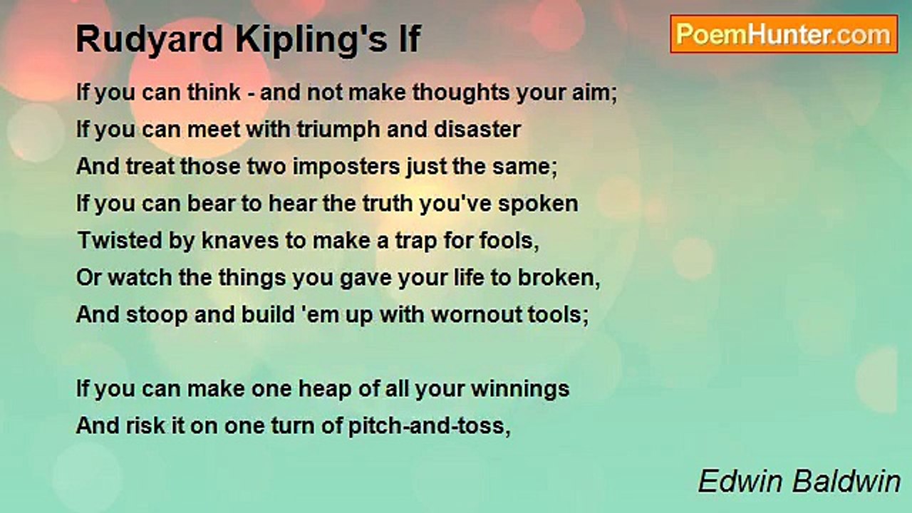 Edwin Baldwin - Rudyard Kipling's If