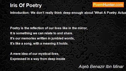 Aqeb Benazir Ibn Minar - Iris Of Poetry