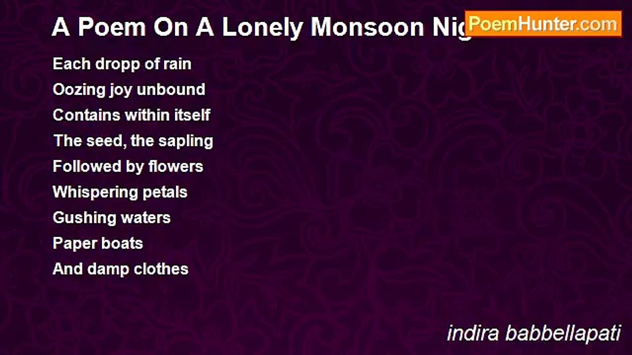 indira babbellapati - A Poem On A Lonely Monsoon Night