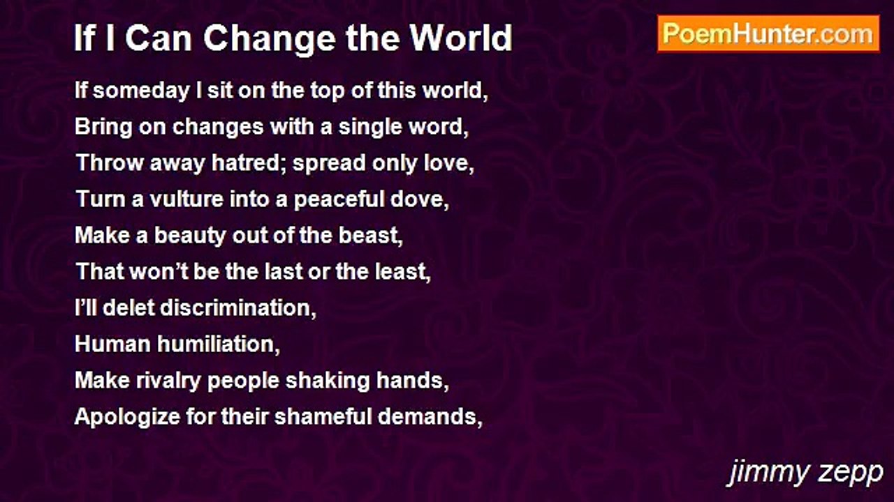 jimmy zepp - If I Can Change the World