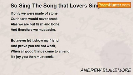 ANDREW BLAKEMORE - So Sing The Song that Lovers Sing