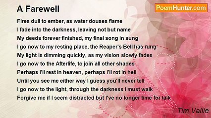 Tim Vallie - A Farewell