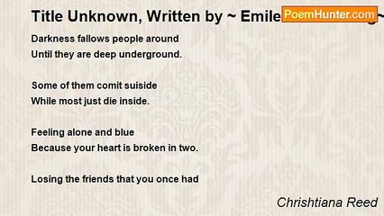 Chrishtiana Reed - Title Unknown, Written by ~ Emilee Farrenburg~