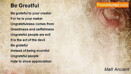 Matt Ancient - Be Greatful