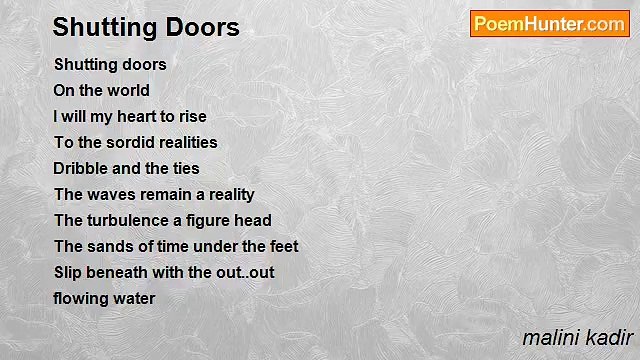 malini kadir - Shutting Doors