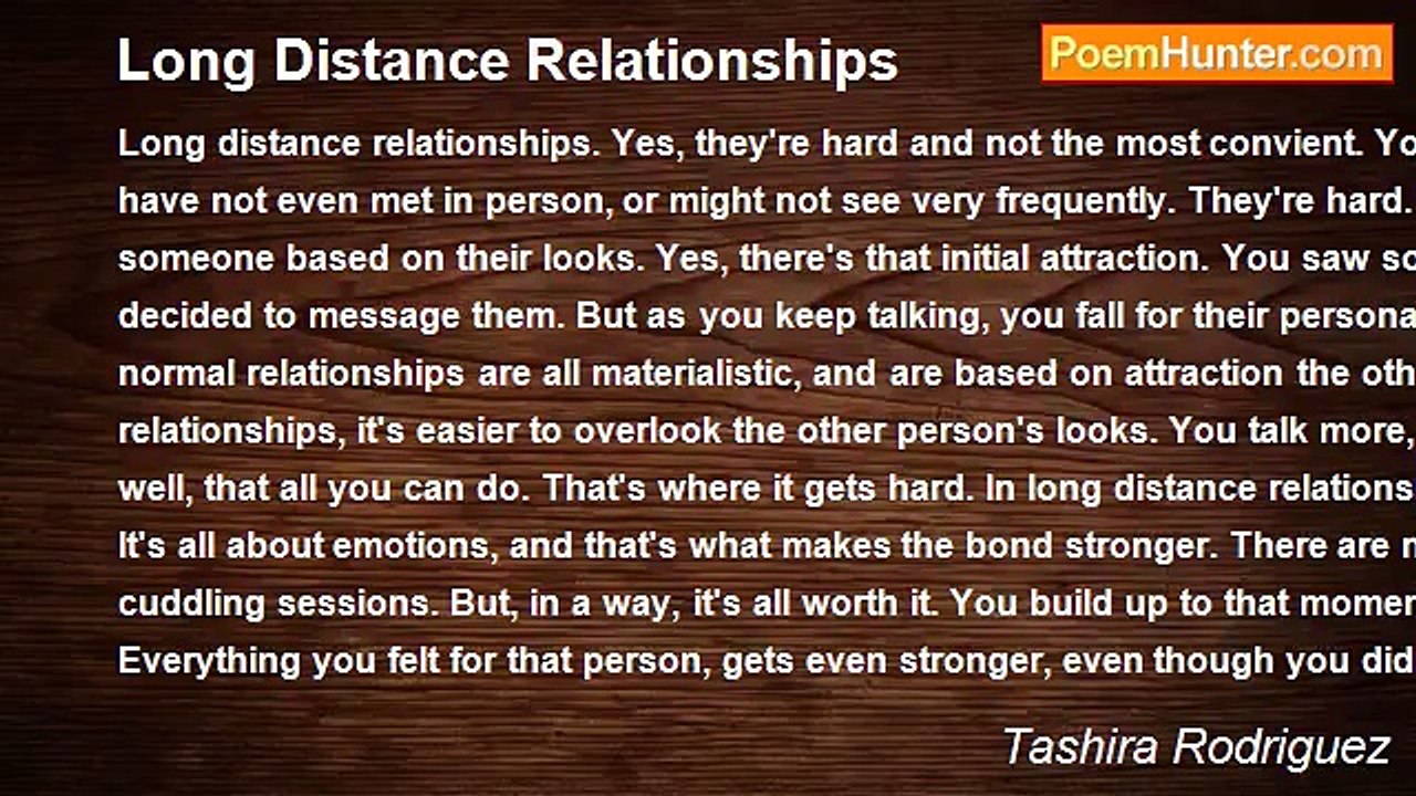 Tashira Rodriguez - Long Distance Relationships