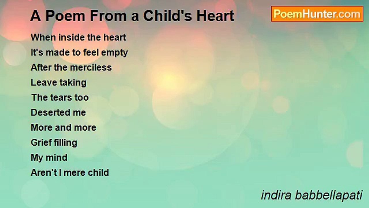 indira babbellapati - A Poem From a Child's Heart