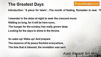 Aqeb Benazir Ibn Minar - The Greatest Days