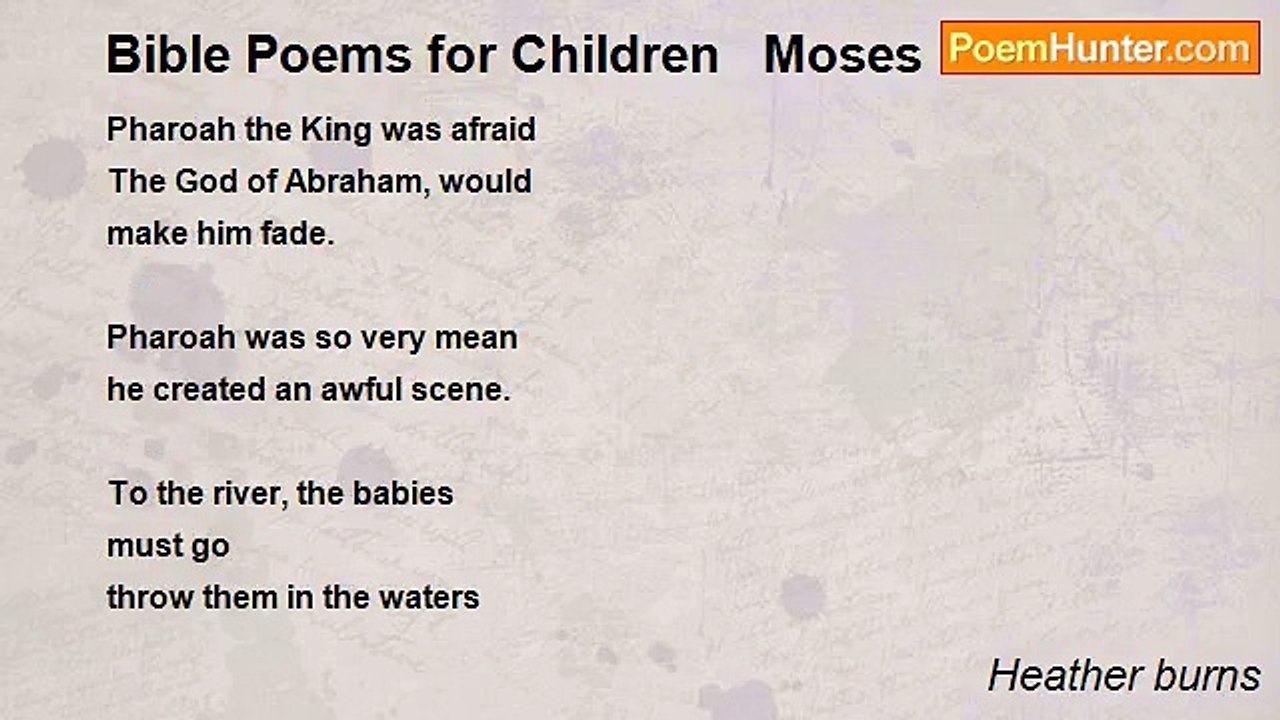 Heather Burns - Bible Poems for Children   Moses