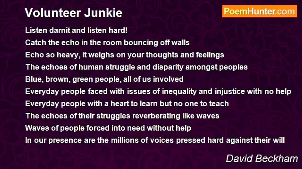 David Beckham - Volunteer Junkie