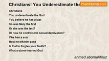 ahmed abomahfouz - Christians! You Underestimate the God