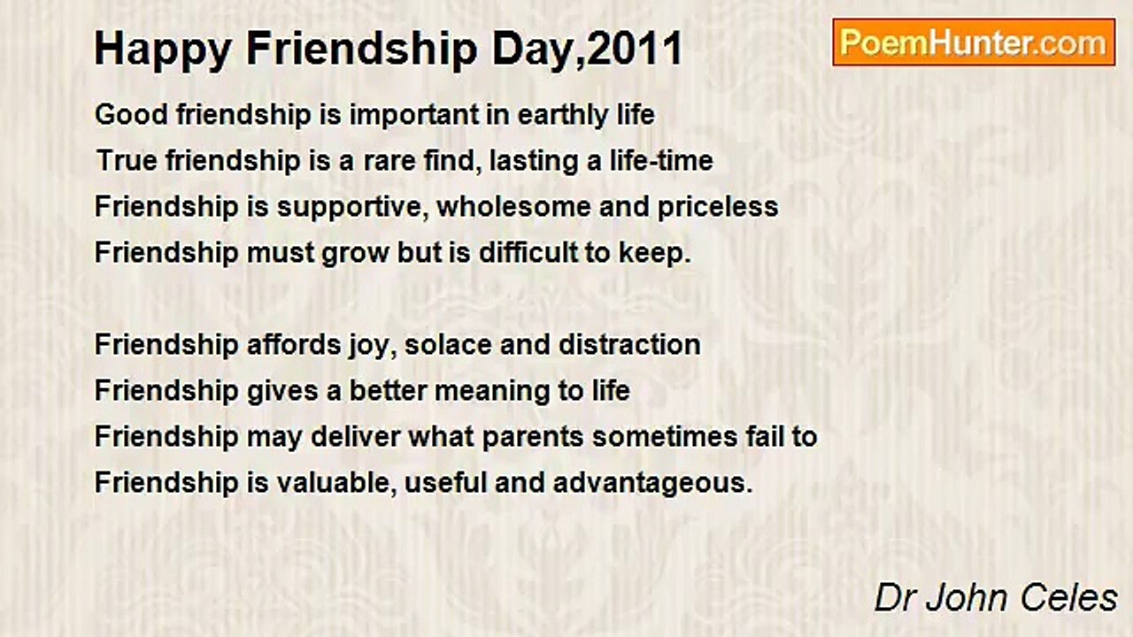 Dr John Celes - Happy Friendship Day,2011
