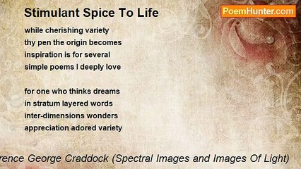 Terence George Craddock (Spectral Images and Images Of Light) - Stimulant Spice To Life