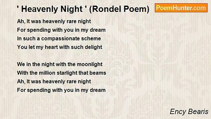 Ency Bearis - ' Heavenly Night ' (Rondel Poem)