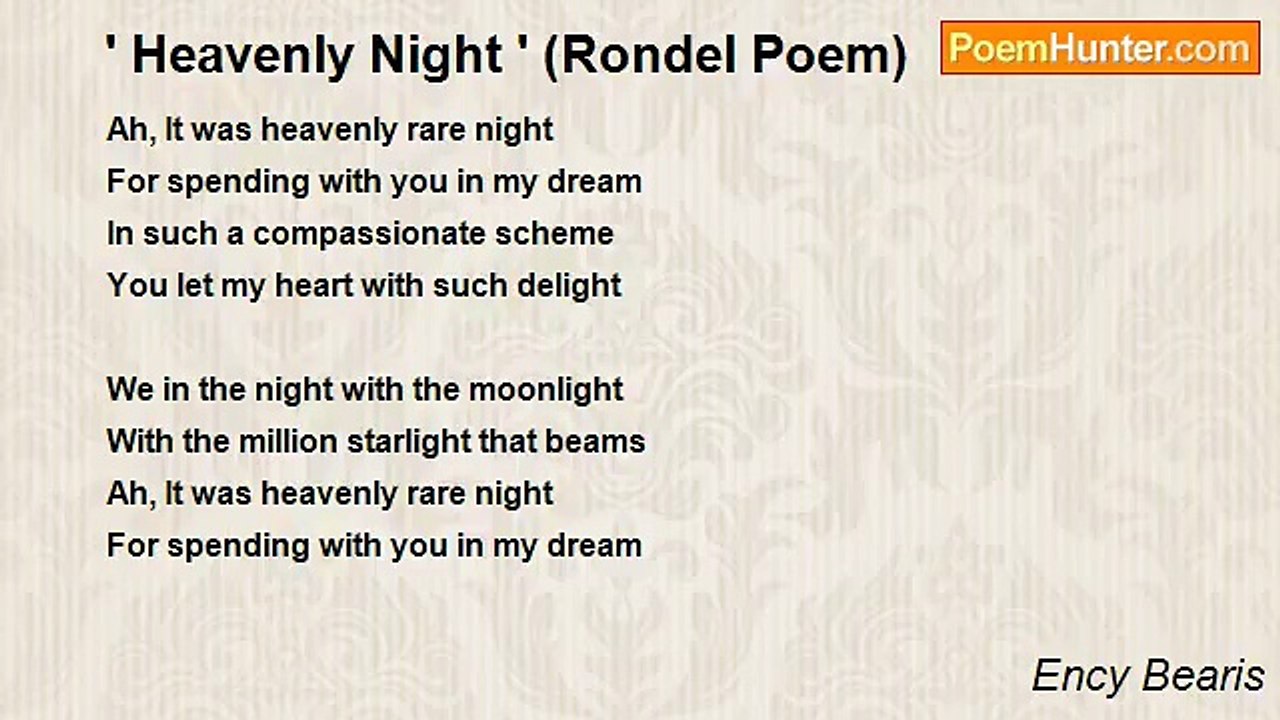 Ency Bearis - ' Heavenly Night ' (Rondel Poem)