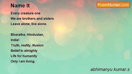 abhimanyu kumar.s - Name It