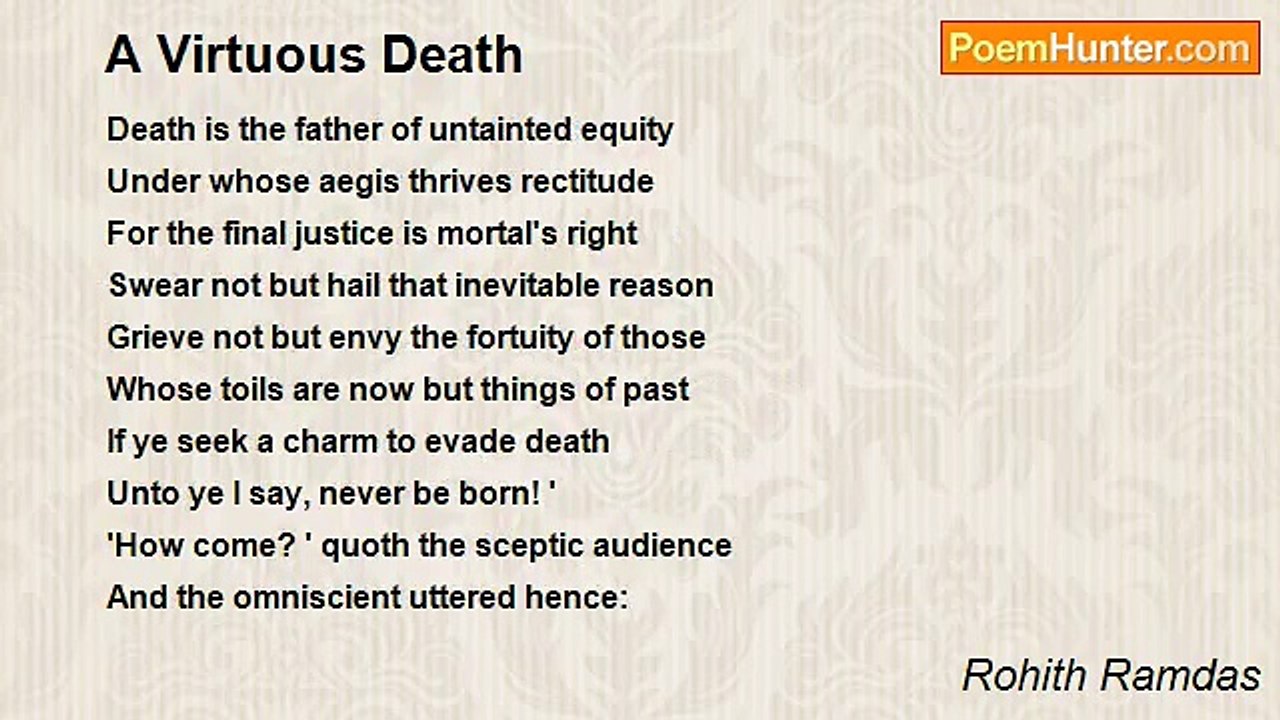 Rohith Ramdas - A Virtuous Death