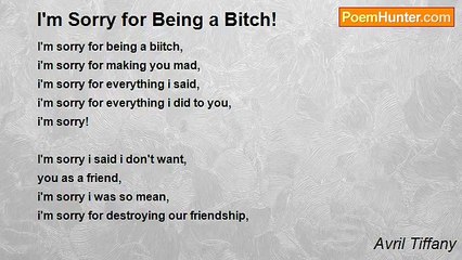 Avril Tiffany - I'm Sorry for Being a Bitch!
