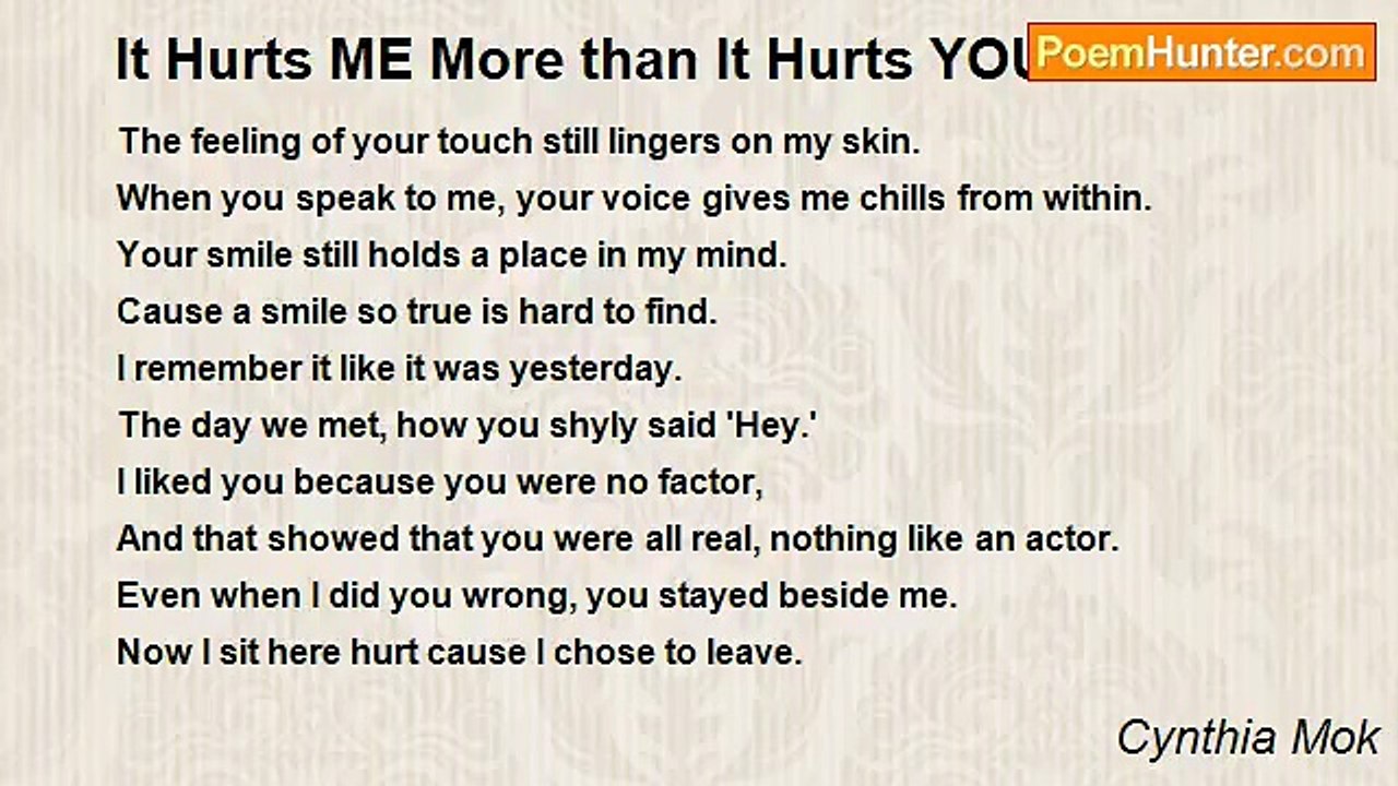 Cynthia Mok - It Hurts ME More than It Hurts YOU