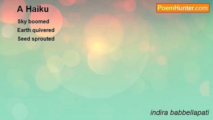 indira babbellapati - A Haiku