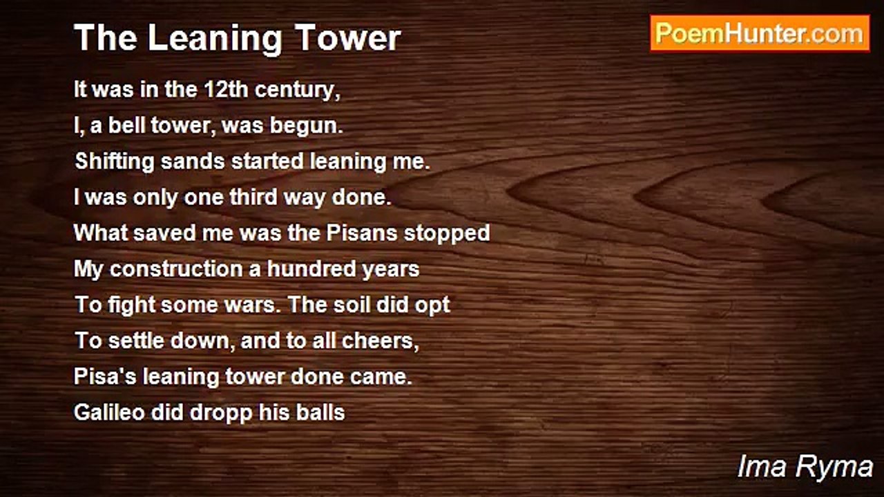 Ima Ryma - The Leaning Tower