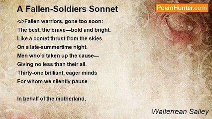 Walterrean Salley - A Fallen-Soldiers Sonnet