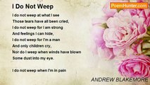 ANDREW BLAKEMORE - I Do Not Weep