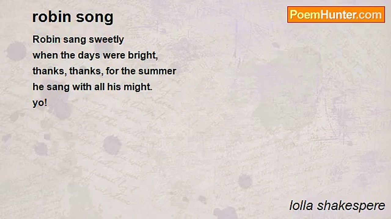 lolla shakespere - robin song