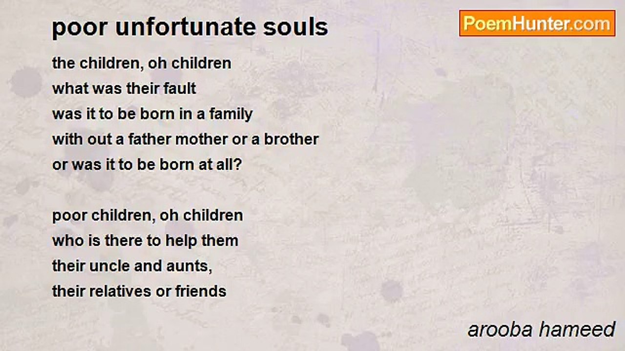 arooba hameed - poor unfortunate souls