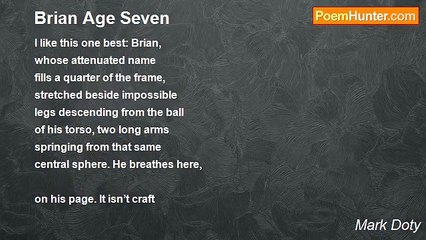 Mark Doty - Brian Age Seven