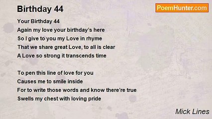 Mick Lines - Birthday 44