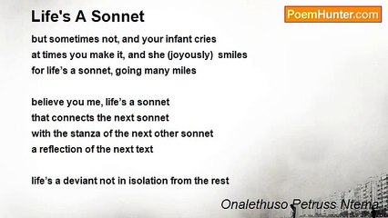 Onalethuso Petruss Ntema - Life's A Sonnet