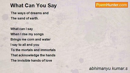 abhimanyu kumar.s - What Can You Say