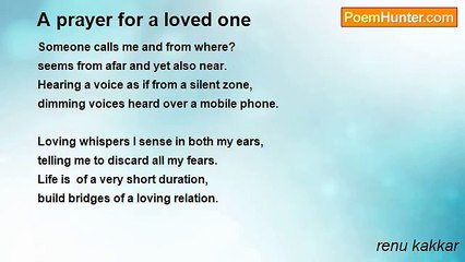 renu kakkar - A prayer for a loved one