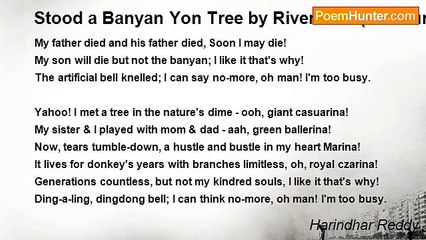 Harindhar Reddy - Stood a Banyan Yon Tree by Riverside! (A Natural Delight)