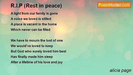 alicia page - R.I.P (Rest in peace)