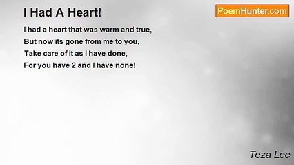 Teza Lee - I Had A Heart!