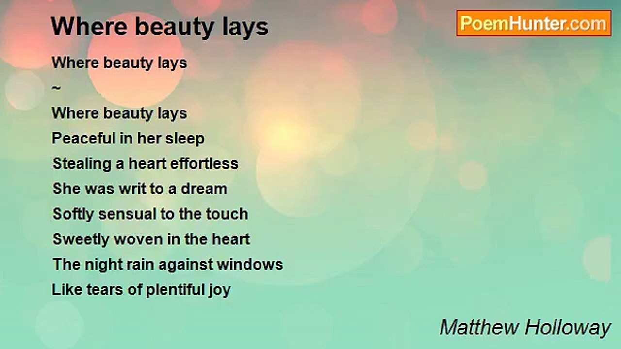 Matthew Holloway - Where beauty lays