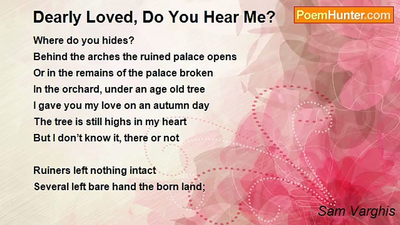 Sam Varghis - Dearly Loved, Do You Hear Me?