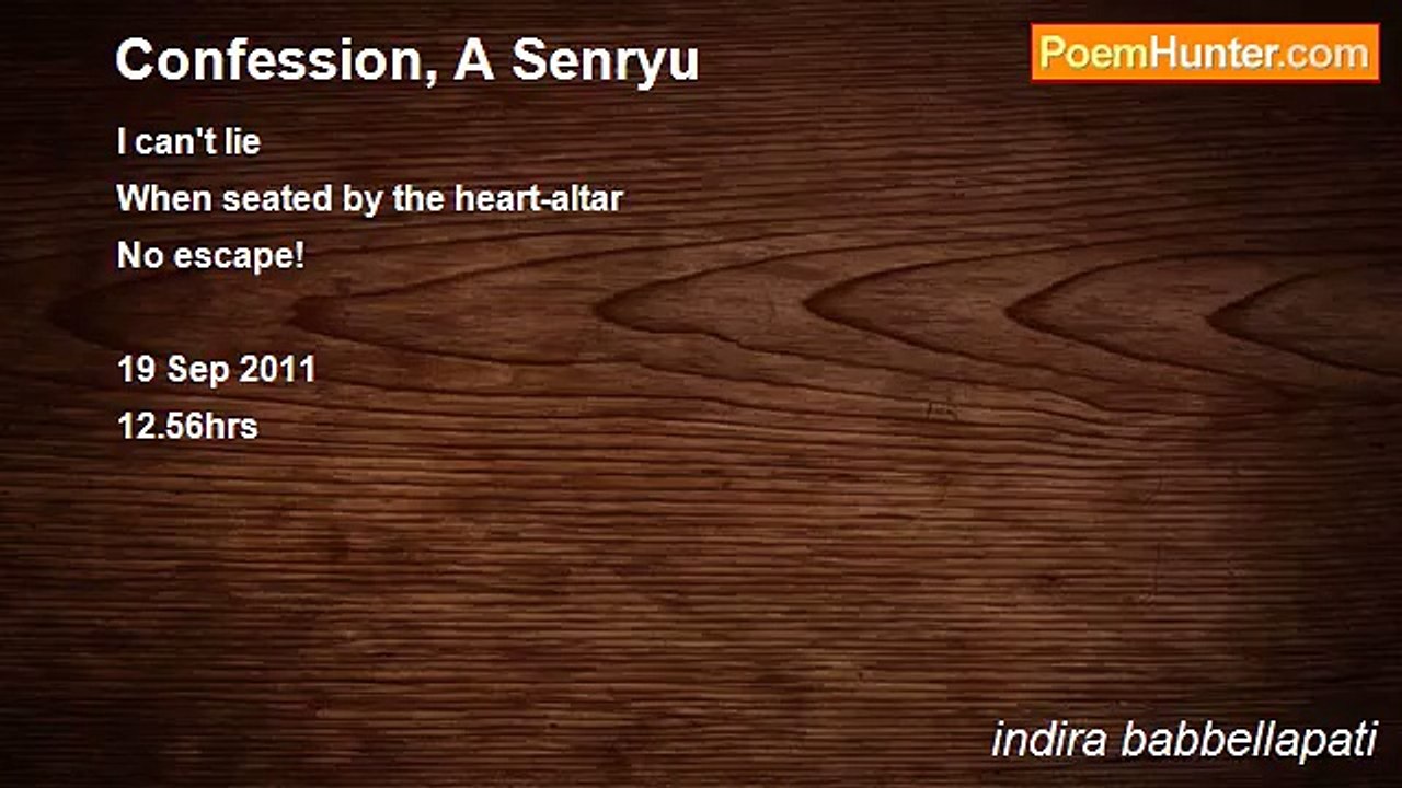 indira babbellapati - Confession, A Senryu